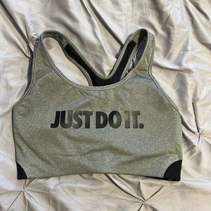 Grey Nike Just Do It sports bra